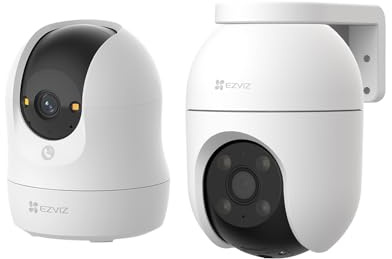 EZVIZ Pacchetto composto da Telecamera WiFi Esterno C8c 1080p e Telecamera WiFi Interno C6N G1 3K