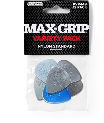 DUNLOP Plektren Max-Grip Nylon Variety Pack - 12er Pack (ADU PVP449)