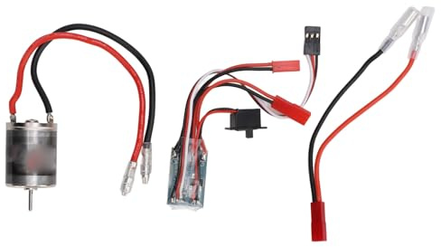 ANKROYU Combo moteur à balais RC, variateur électronique de vitesse (ESC) 30 A, moteur 31T haute vitesse, câble JST vers 4 mm pour voitures RC à l'échelle 1/16 et 1/18. Boîtier en