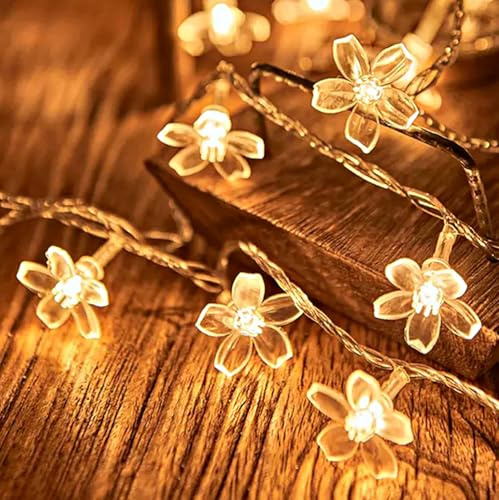 MUCHER Flower Fairy String Lights, Cherry Blossom Lights with 40 LED 6M USB String Lights, Decoration for Indoors,Bedroom,Christmas (Warm White)