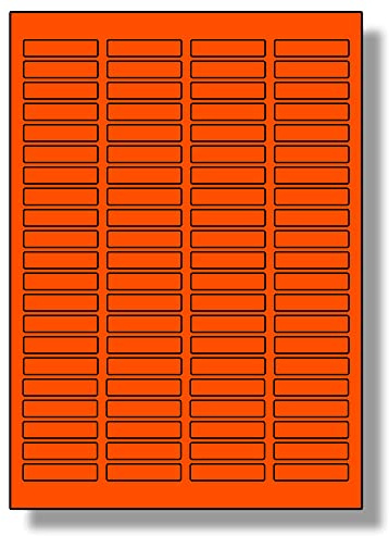 Label Planet® 84 Per Sheet, 5 Sheets (420 Tomato RED Labels). Coloured Paper Labels, 46 x 11.1mm, LP84/46 C.