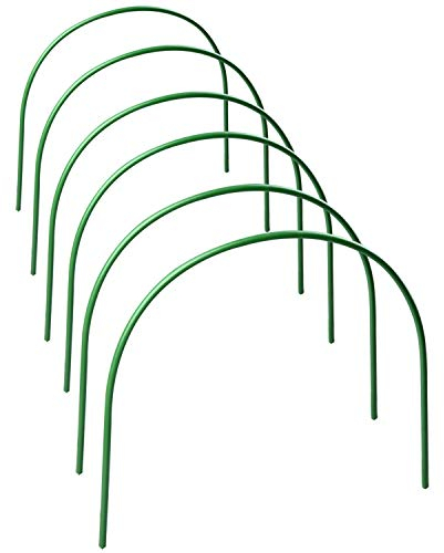 JYCRA - Archi di supporto in metallo rivestiti in plastica per serra a tunnel, per proteggere e coltivare piante da giardino, 6 pezzi da 1,2 m