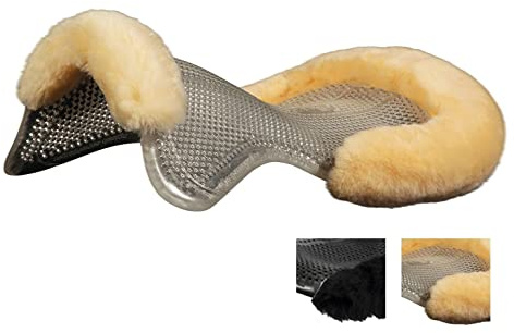 Acavallo Lambskin Half Black Large Just Gel Lammfell Halb Pad schwarz groß, L