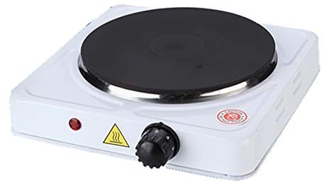 KitaBulb Electric Portable Kitchen Hot Plate Hob, Single Boiling Ring, Cast Iron Heating Plate, 1000W, White