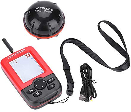 VGEBY Wireless Remote Sonar Transducer Alarm Echo Fish Sensor - Fishing Tackle Accessory with Receiving Host and Other Tools