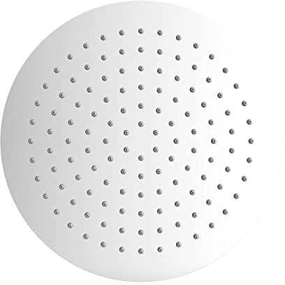 GRIFEMA Tete de Douche Inox - Douche Economie d'Eau, Pommeau de Douche Ronde 25CM, Tete de Douche Pluie Universelle Filetage 1/2 Pouce, Rotatif 360°, G834
