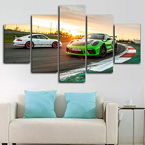 104Tdfc Bilder 5-teilig Leinwandbilder Wanddeko Kunstdruck Porsch 911 Gt3 Rs Sportwagen 5 Leinwanddrucke Modern Leinwand Wohnzimmer Wand Bilder Kreatives Geschenk