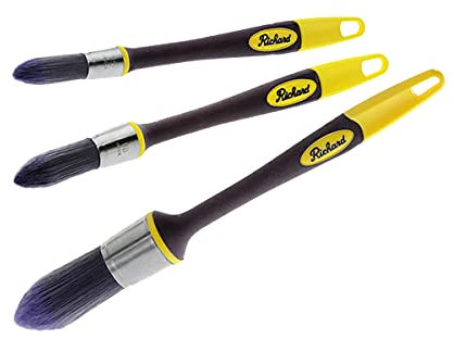 Richard 13400 5/8, 3/4 and 1 Elegance Trim Paint Brush, 3 Pack. Edge Painting Tool, Trim Painting Tool, Cutting-in Tool for Windows and Ceilings. No-Shed, bristles.