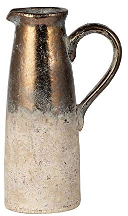 NEFSO 14-Inch Ceramic Pitcher | Botanical Water Pitcher Milk China Jug | Flower Jugs Porcelain Flower Vase