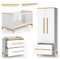 VitaliSpa Kinderzimmer-Set Malia, Babyzimmermöbel, Weiß/Eiche, 4er Set