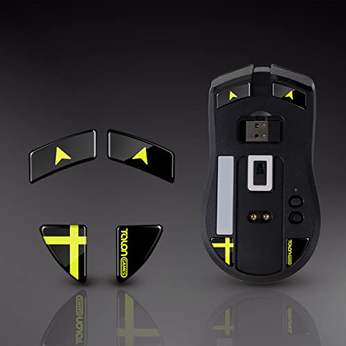 TALONGAMES Curved Edges Ultra Strong Glass Mouse Feet Skates Gaming Mouse Feet Replacement,Super Smooth Glide Fast and Durable Sole (For Viper Ultimate, Black)