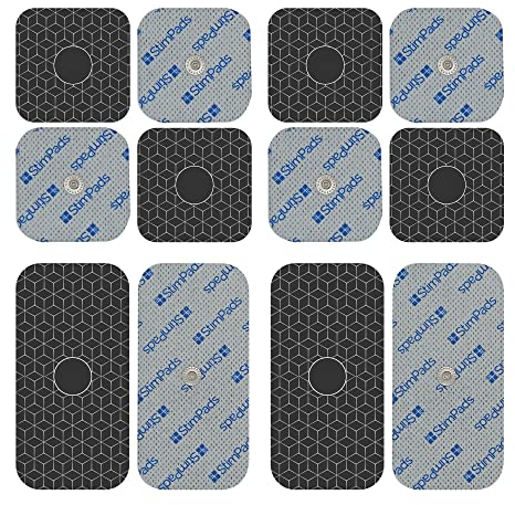 Stimpads EMS und TENS Elektroden kompatibel mit Compex - Geräte-Elektroden Mix 12er - Pack 5X5 und 5X10cm mit einzelnem 3,75mm Easy Snap klebeelektroden - Zertifiziertes Medizinprodukt von Motron NV