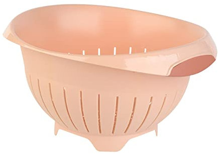 1 x farbenfrohes Abtropfsieb, Farbe: Apricot, Kunststoff, BPA-frei, Ø 24,50 cm, Haushaltssieb, Nudelsieb, Gemüse Seiher, Küchensieb, spülmaschinengeeignet