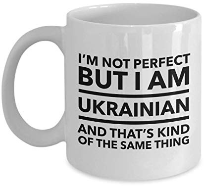 Lsjuee Ukrainian Mug - I'mperfect but I am Ukrainian and That's Kind of the Same Thing - Ukrainian Coffee Mug - Ukraine Gift