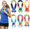 Xuhal 6 Stück kühlende Halstuch, kühlend, für Frauen, Sommer, Outdoor, Sport, Aktivitäten (Batikfärbung)
