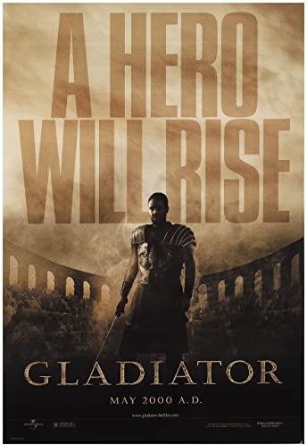 Gladiator 1 A4 Poster on Canvas - Filmkunstposter in verschiedenen Größen für Wohn- oder Schlafzimmerideen. Randlose Kultfilmbilder, klassische ikonische 70er, 80er, 90er Jahre, Vintage-Retro-Wanddek