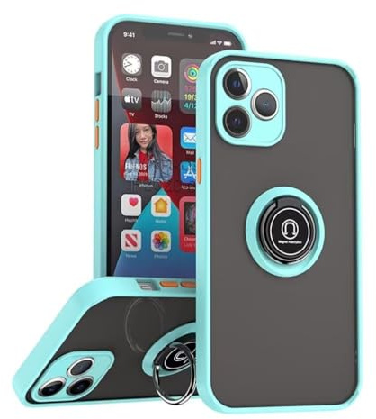 HONLEN Funda para Realme C53 / Realme C51 / Realme Note 50 (6.74 Inches), Carcasa para Teléfono Móvil de Silicona Mate Transparente con Soporte de Anillo - Cielo Azul