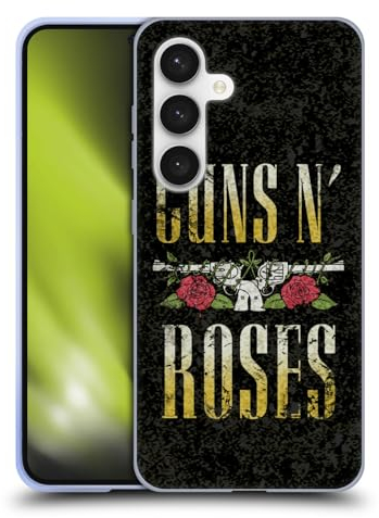 Head Case Designs Offizielle Guns N' Roses Text Logo Pistol Kunst Soft Gel Handyhülle Hülle kompatibel mit Samsung Galaxy S24 5G