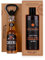 Accentra Coffret cadeau MEN'S COLLECTION en papier kraft avec gel de bain 150 ml et gel douche, décapsuleur en forme de bouteille de bière, parfum bouleau et cèdre – Marron