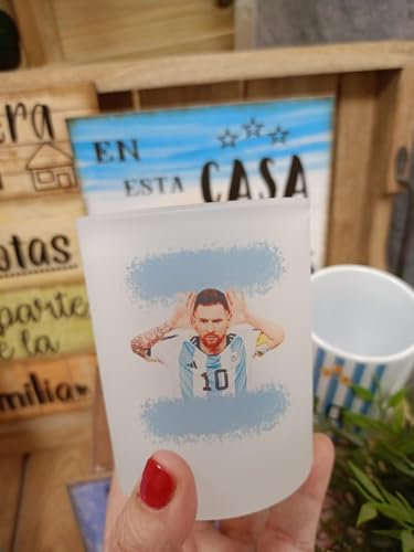 Vaso de cristal Que mirá bobo? Andá pa´llá. Messi. Argentina. Campeón del mundo. Original. Personalizado