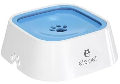 Bol Flottant Anti-débordement 1L pour Chats, Gamelle Chien, Bol étanche Anti-déversement, Récipient Nourriture et Eau (Bleu)