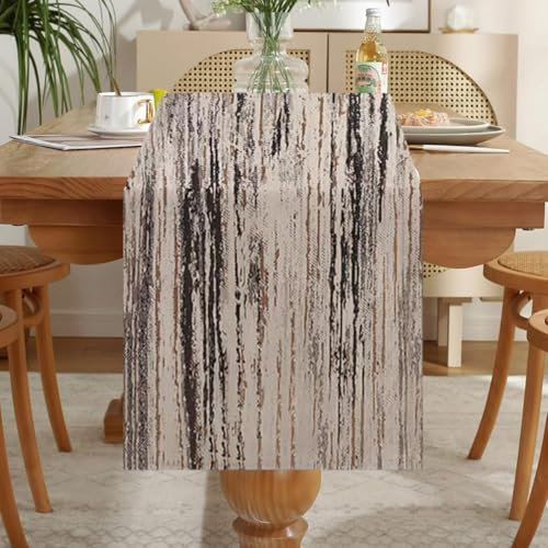 LOZULO Dark Grey Tischläufer Modern Tisch Wetterfest Abwaschbar Outdoor Tischdecke Frühling für Party Tischmatten Küche Läufer 40x140cm