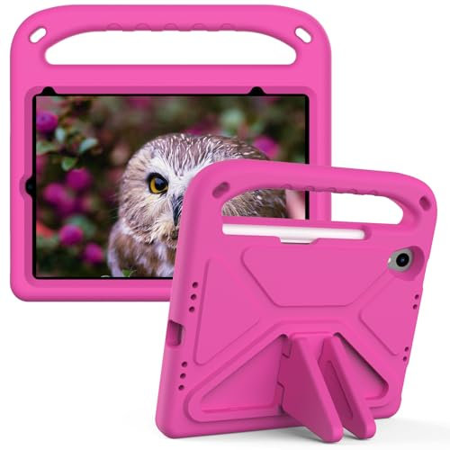 Eabhulie Carcasa para iPad Mini 6 / iPad Mini 2021 Antigolpes Funda de EVA con Asa y Soporte, Cubierta Ligera y Antideslizante para Niños Rosa