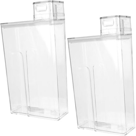 CONGARTENO Botella para Detergente Polvo Transparente 2 litros De Gran Capacidad Tapa Dosificadora Material Estable Hermética para Almacenamiento y Uso Doméstico 2 Unidades