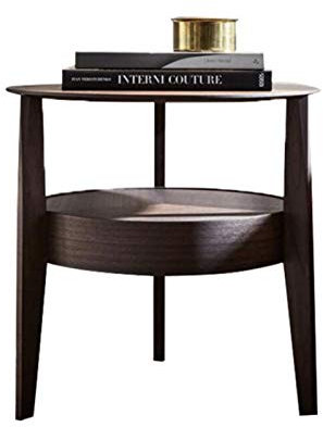 ShAzan Tables Italienne Table de Chevet en Noyer, Meubles en Bois Massif dans la Chambre,
