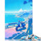 Blue Scooter by The Sea Puzzle Brain Teaser 100% Recycled Cardboard Jigsaw Puzzle for Women Men 1000pcs (75x50cm)