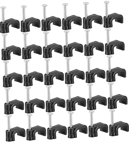 iplusmile 100Piezas Media Abrazadera de Cable J de Fijación de Tubería de Herramientas de Sujeción de Clips Organizadores Cables de Color Negro