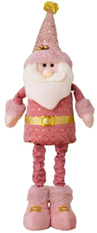 Uqezagpa Verstellbare Größe, Weihnachtsfigur, weicher Stoff, Stehfigur, erweiterbare Puppen, Tischdekoration, Urlaubsdekoration