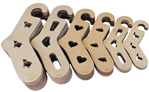 YourHobbyTools EIN Hölzerner Sockenblocker, Sockenspanner aus Holz zum Stricken, Sockenbretter, Sockenschablone. ((02) Lama, 29-31)
