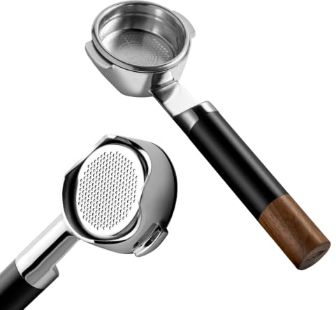 IKAPE 58mm Bottomless Naked Portafilter, Black - Compatible with E61,Rocket,Sanremo,Slayer,Flair 58,ECM,etc.Espresso Machines(20g Basket Included)