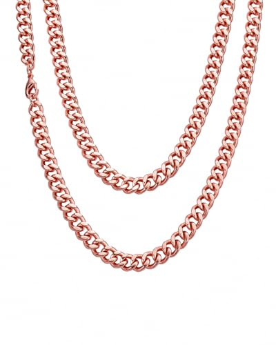 BioMag Cuban Link Chain for Men Women, 18/20/22//24 Length Copper Mens Chain Miami Cuban Necklace Hip Hop Jewelry Gift, 5/12mm Wide