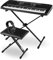 Funkey Deluxe Kit 61 Tasten Keyboard Set - Einsteiger Keyboard mit 100 Sounds & Rhythmen und Begleitautomatik - Komplettset Inklusive Stativ, Sitzbank und Kopfhörer - Schwarz