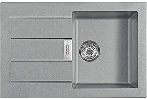 Franke 114.0476.404 SID 611-78 - Fregadero de cocina de granito con un solo cuenco, color gris piedra