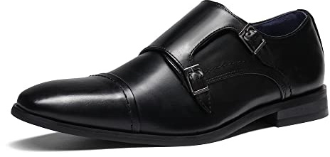 Bruno Marc Men's Dress Loafer Shoes Monk Strap Slip On Loafers,Size 8.5,Black,HUTCHINGSON_2
