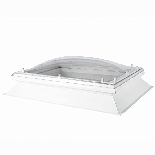 Coxdome Skylight Window - Double Glazed Polycarbonate Dome Rooflight for Flat Roof. Manual-Opening Roof Light, Great for House Extension or Office Room (600x900mm, Clear)