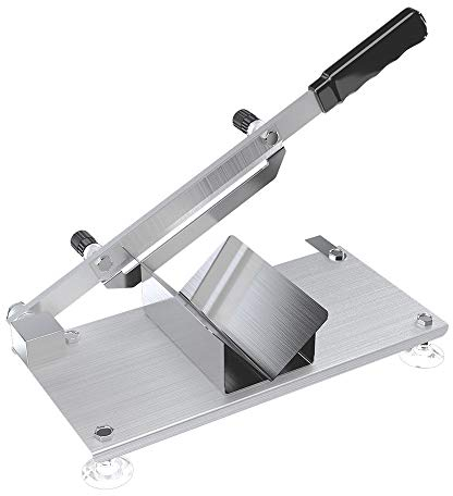 Aufschnittmaschine, Mini-Slicer - Gefrierfleisch-Slicer - Schinkenguillotine, Edelstahl Nr. 304-100 Stück/Minute - Obst/Gefrierfleisch/gekochtes Gemüse.