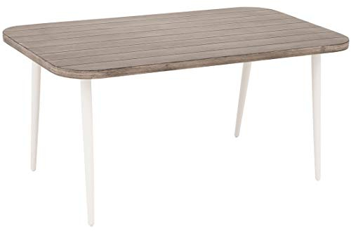OUTLIV. Diningtisch Ciff aus Aluminium, Moderner, Wetterfester und Pflegeleichter Esstisch für Garten, Balkon & Terrasse, 6 Sitzplätze, 160x90cm, Grau