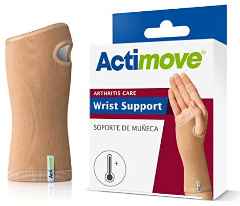Actimove® ARTHRITIS CARE Wrist Support - Light Compression Support and Therapeutic Warmth For Wrist Arthritis - Heat-Retaining Ceramic Fibre Yarns - Beige, XLarge | X-Large, Heat-retaining Fabric, Drug-free Pain Management for Arthritis, Increases Blood Circulation, Left or Right Wear