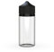 Chubby Gorilla V3 100ml PET Einhorn Plastikflaschen für Flüssigkeiten, Öle und E-Liquid - Leere Tropfflaschen - 5X 100ml (durchsichtige Flasche mit schwarzem Deckel)