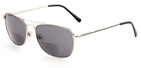 MANG Bifokal Lesebrille Lesehilfe Retro Pilotenbrille Gleitsichtbrille Mit Sehstärke Sehhilfe Grau Linse Brille Unisex Sonnenbrille Computerbrille