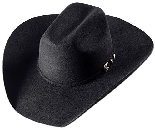 STARS & STRIPES Wyoming Black Hut – Formstabiler, wasserabweisender Western-Cowboyhut aus Wollfilz