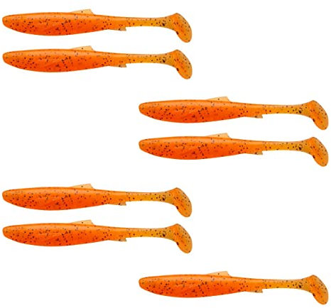 ZECK Gummifisch - Dude 10,2cm Black Flake Orange