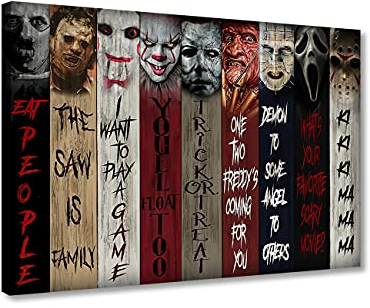 Horror Film Poster Horror Movie Gemälde Horror Bilder auf Leinwand mit Rahmen Horror Wand Dekoration Horror Kunstdrucke (30x45cm)