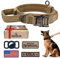 Taktisches Hundehalsband Verstellbares Militärhalsband Nylon K9 Halsbänder mit Kontrollgriff und robuster Metallschnalle für mittlere und große Hunde mit 3 Patches und AirtagCaseHalterung (XL,