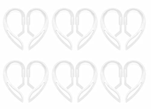 6 Paar Ohrhaken Kompatibel mit AirPods 3 2 1 und Pro, 360 Grad Rotation Einstellbare Länge Anti-Rutsch Sport Outdoor Ohrbügel Wing Tips Halter für AirPods Pro und 1 2 3 - Durchscheinend