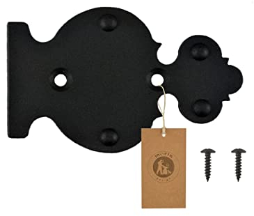 MORIA DESIGN | 120 x 75 x 2 mm | Scharnier Attrappen für Kommoden, Möbelschränke, Holzmöbel, Möbeltüren, kleine Fensterläden | Pulverbeschichtet | Schwarz